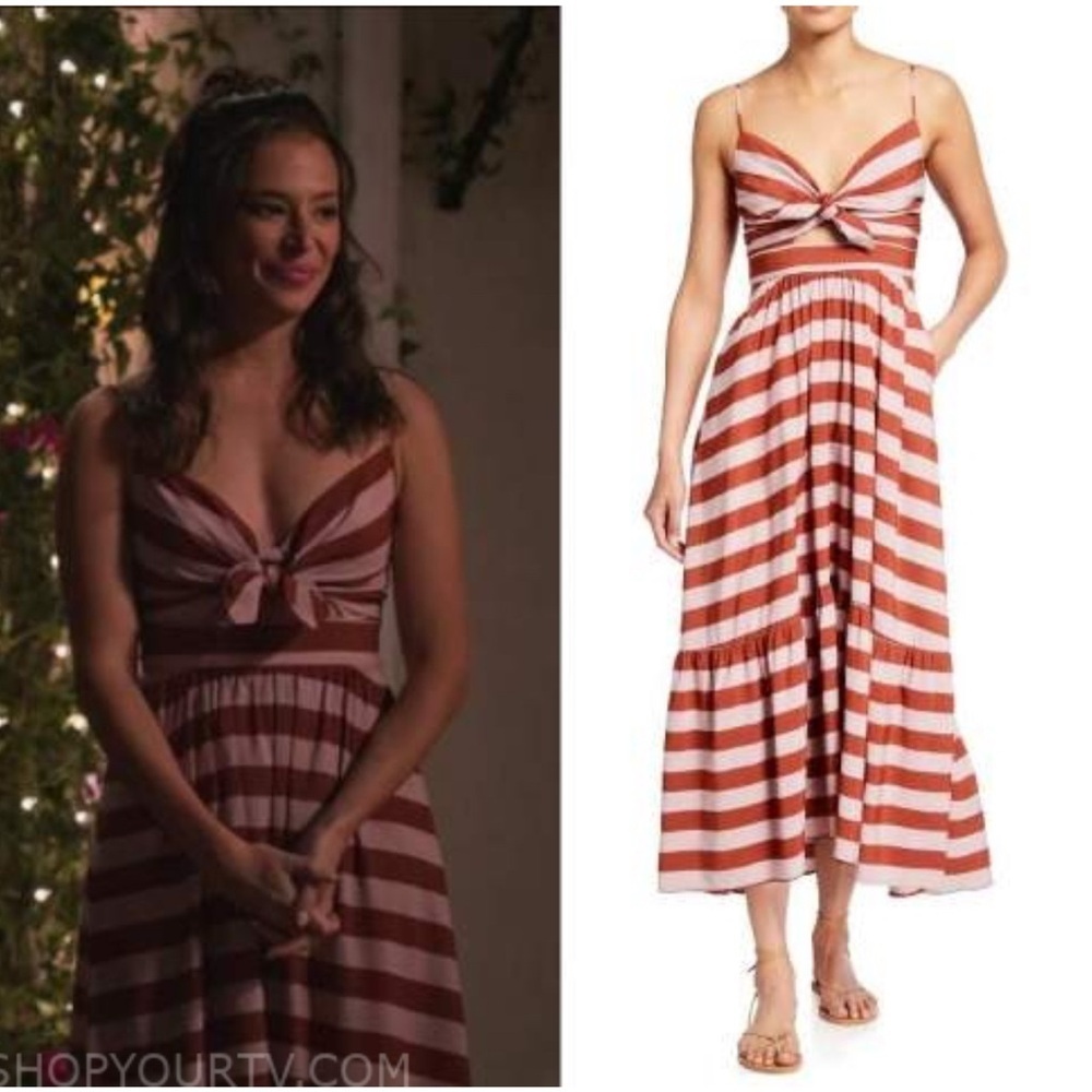 ALC Laurel Maxi Dress in Rust & Lavender Stripe Size 12